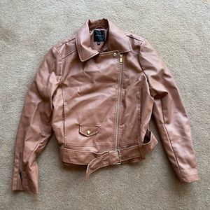 Dynamite Faux Leather Bomber Jacket